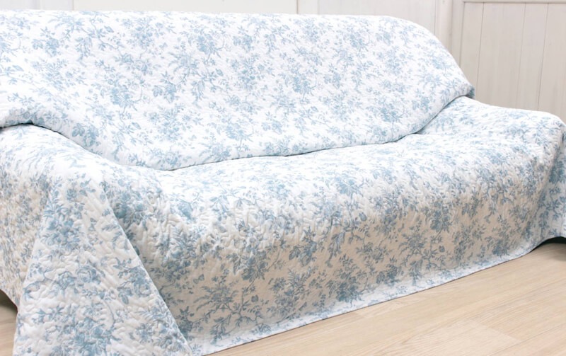 接触冷感素材 プリントキルト マルチカバー 約200×255cm [Oasis touch]