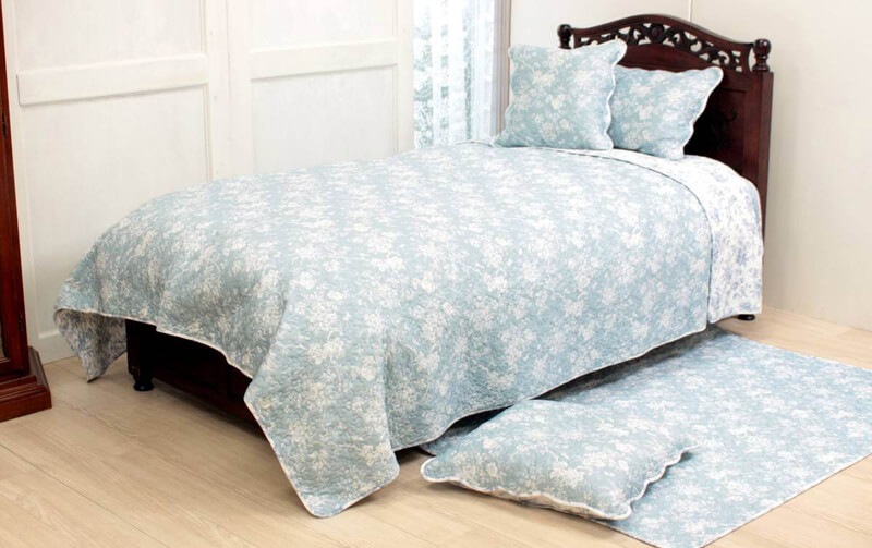 接触冷感素材 プリントキルト マルチカバー 約200×255cm [Oasis touch]