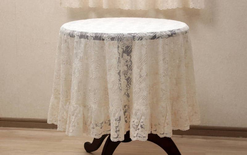 チュールレース 円形テーブルクロス 約150cm [memoire]