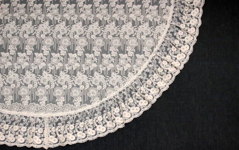 チュールレース 円形テーブルクロス 約150cm [memoire]