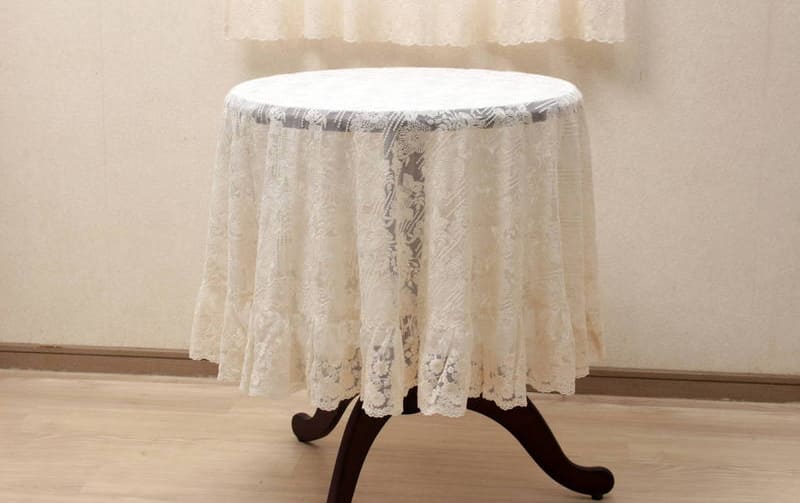 チュールレース 円形テーブルクロス 約150cm [memoire]