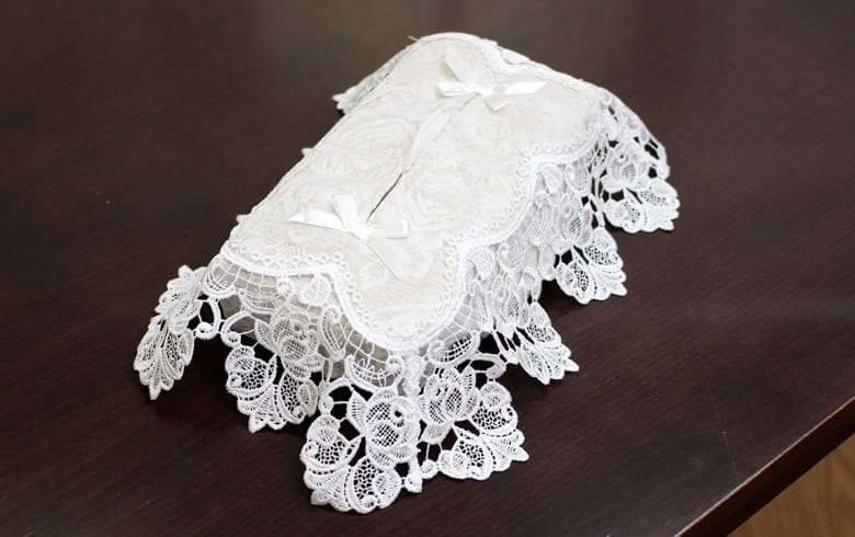 ダマスク柄ジャカード織 テッシュボックスカバー 約26×12×11cm [Damask rose]