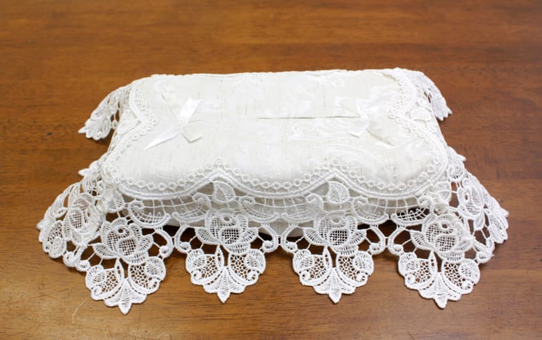 ダマスク柄ジャカード織 テッシュボックスカバー 約26×12×11cm [Damask rose]