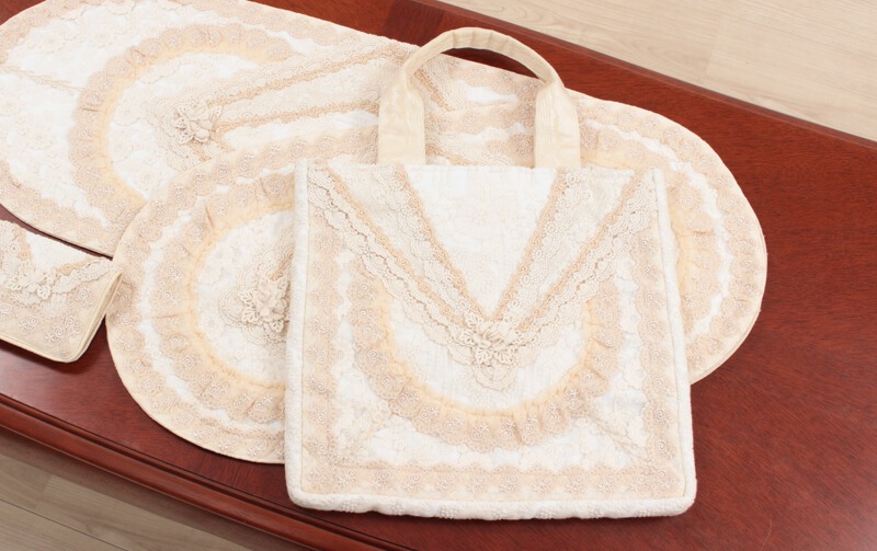 贅沢レース ミニバッグ 約30×30cm [polyphony]