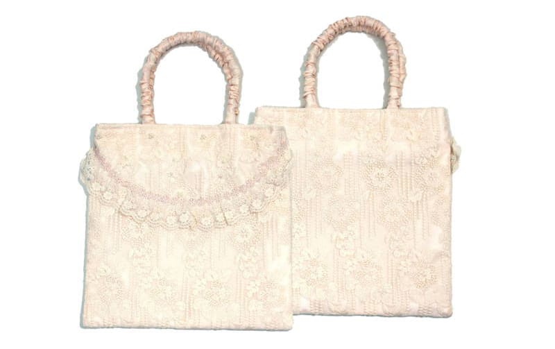 チュールレース スクエアバッグ 約30×30cm [memoire]