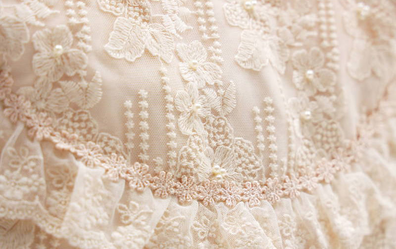 チュールレース スクエアバッグ 約30×30cm [memoire]