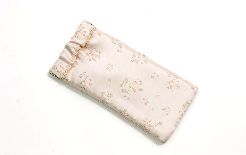 小花柄 バネ口 眼鏡ケース 約17.5×8.5cm [Fleur Rose]