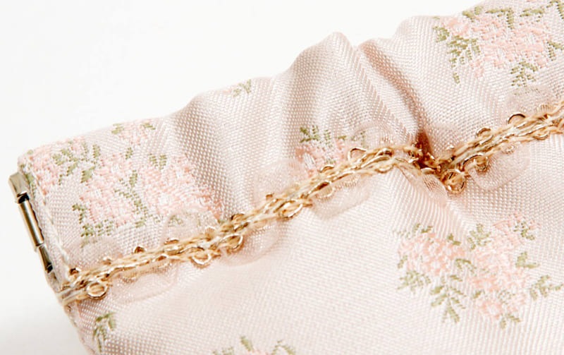 小花柄 バネ口 眼鏡ケース 約17.5×8.5cm [Fleur Rose]