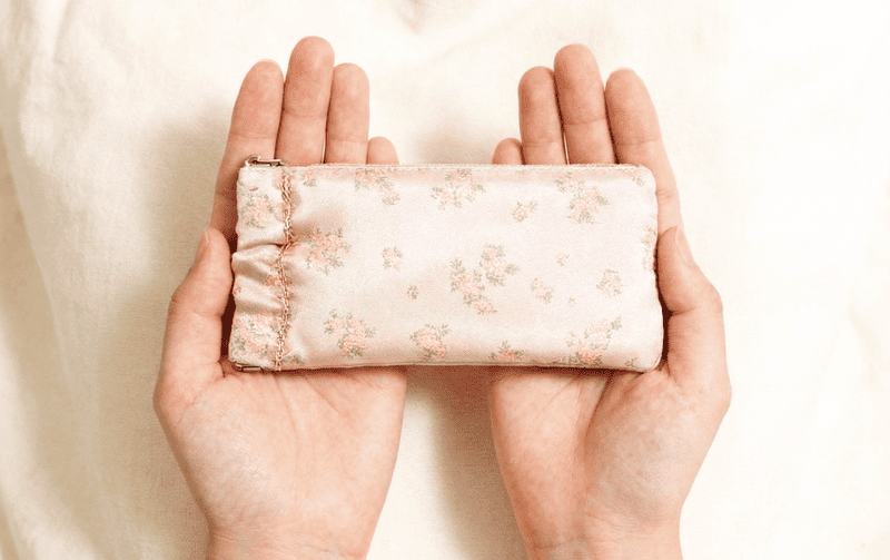 小花柄 バネ口 眼鏡ケース 約17.5×8.5cm [Fleur Rose]