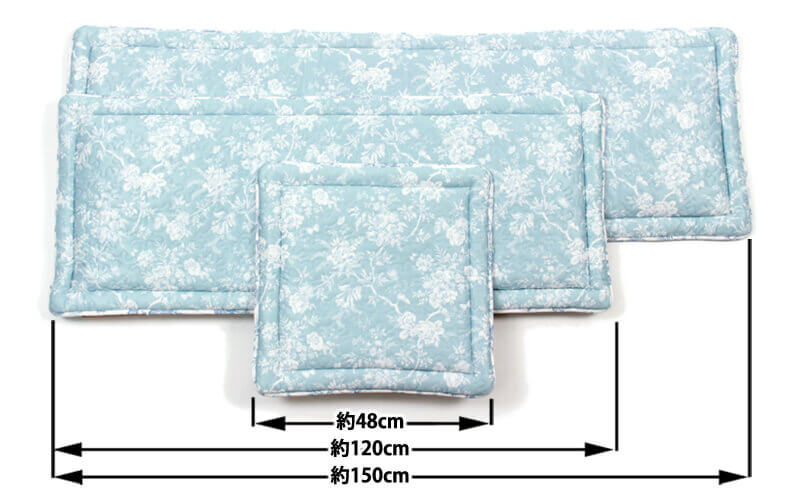 接触冷感素材 プリントキルト ロングシートクッション 約48×150cm [Oasis touch]
