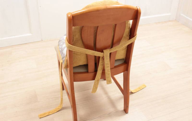 シェニール織 チェアクッション 約45×80cm [Gris & Jaune]