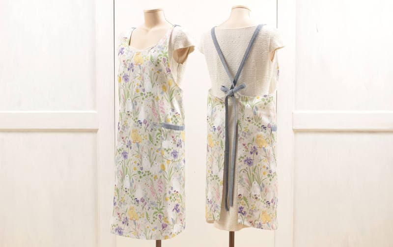 ボタニカルプリント エプロン 約99×85cm [Lapin Botanique]