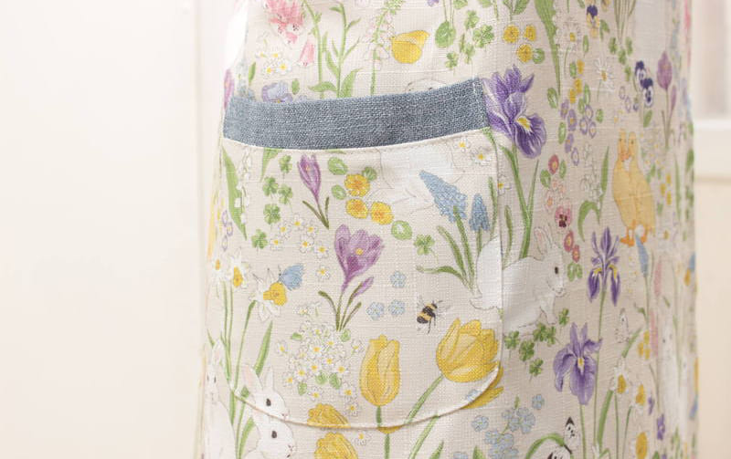 ボタニカルプリント エプロン 約99×85cm [Lapin Botanique]