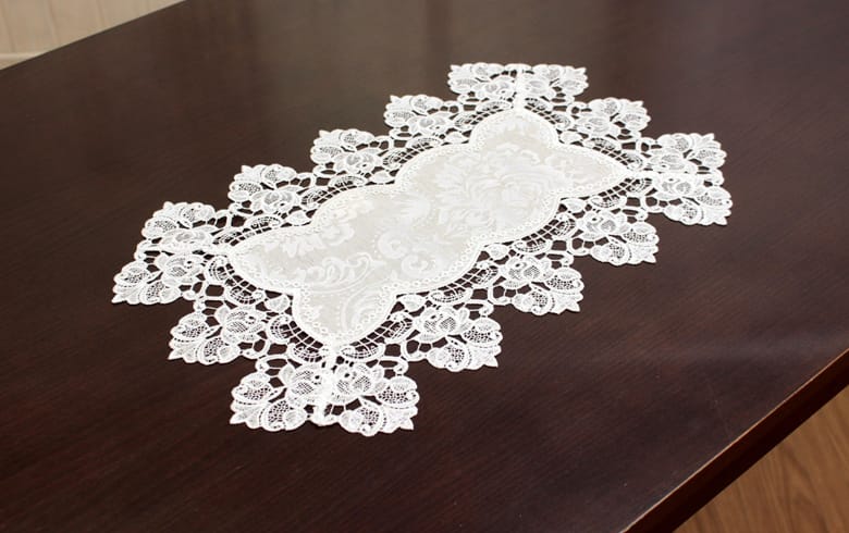 ダマスク柄ジャカード織 テーブルセンター 約30×45cm [Damask rose]