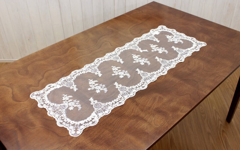 刺繍レース テーブルセンター 約36×99cm [emb-vail]