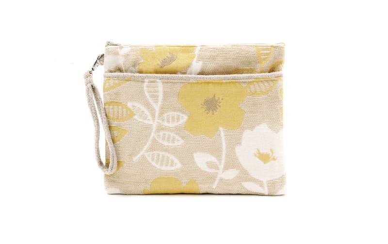 シェニール織 フラットバッグ 約20×25cm [Gris & Jaune]