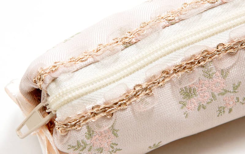 小花柄 ペンケース 約6×18cm [Fleur Rose]