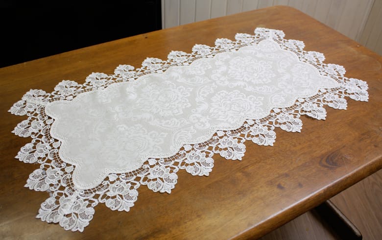 ダマスク柄ジャカード織 テーブルセンター 約45×90cm [Damask rose]