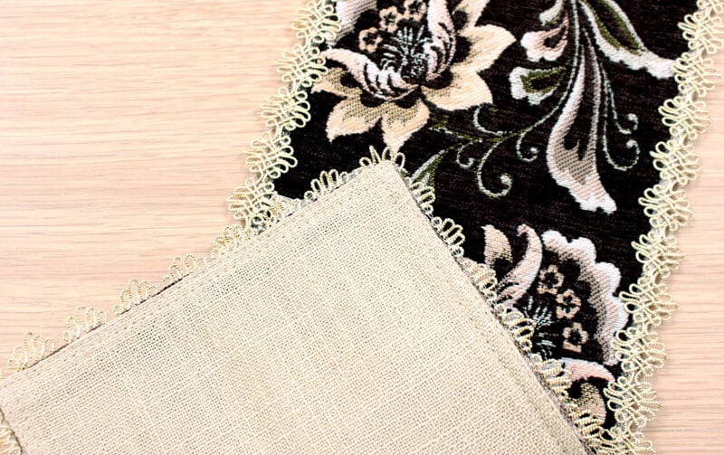 Brownie シェニール織 テーブルランナー 約16×200cm｜インテリアレース