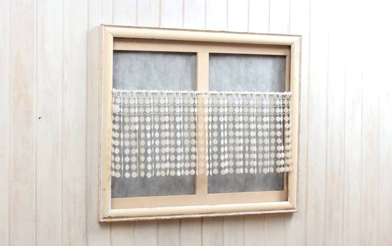ギュピールレース カフェカーテン 約100×35cm [Flower Ripples