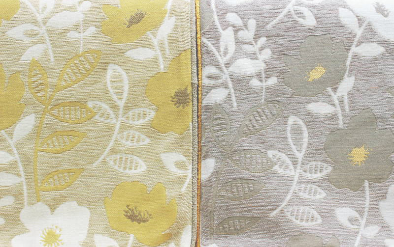 シェニール織 フラットポーチ 約12×20cm [Gris & Jaune]