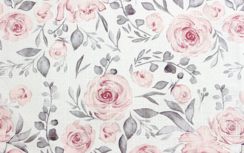 プリントファブリック 縦型スマホポシエット 約19×13cm [rose esprit]