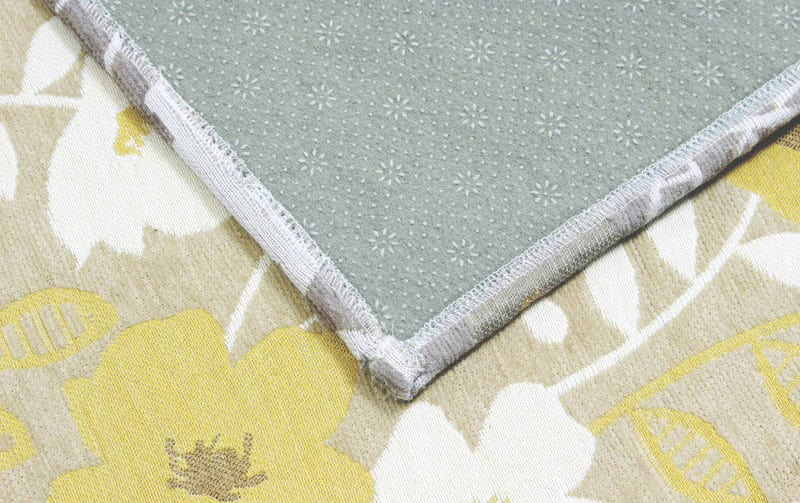 シェニール織 フロアマット 約50×80cm [Gris & Jaune]