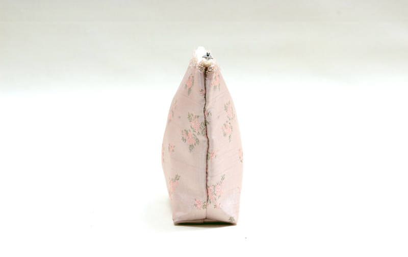 小花柄 ミニポーチ 約14×11×4cm [Fleur Rose]