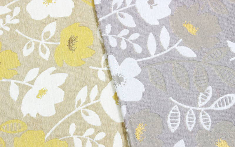 シェニール織 フロアマット 約60×90cm [Gris & Jaune]