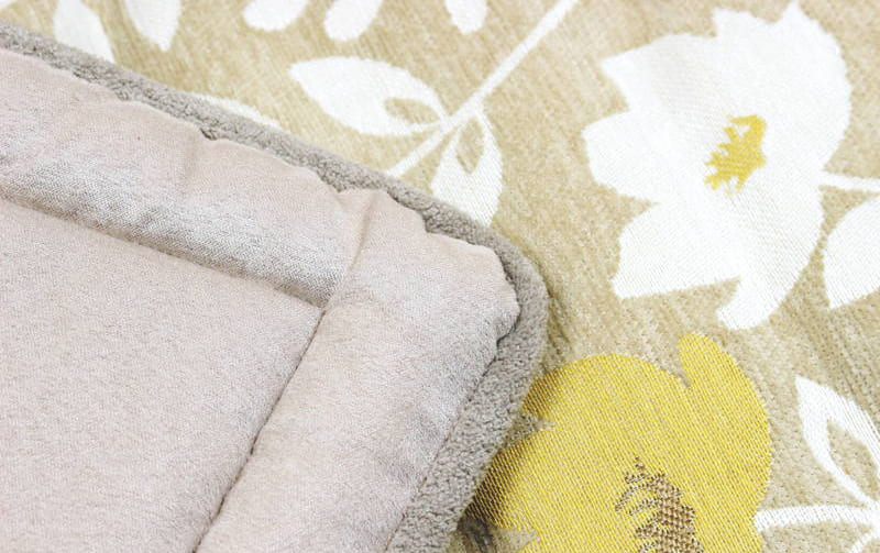 シェニール織 ロングシートクッション 約47×118cm [Gris & Jaune]