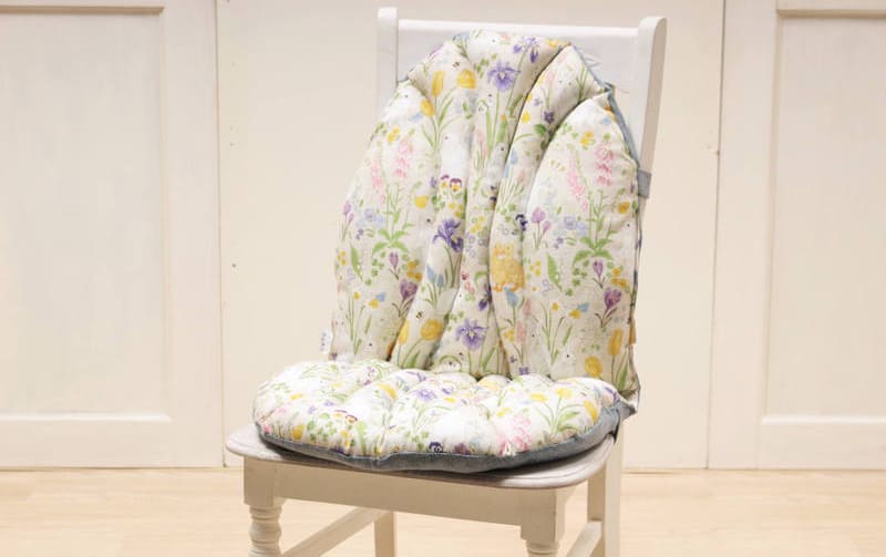 ボタニカルプリント チェアクッションＬ 約45×90cm [Lapin Botanique]