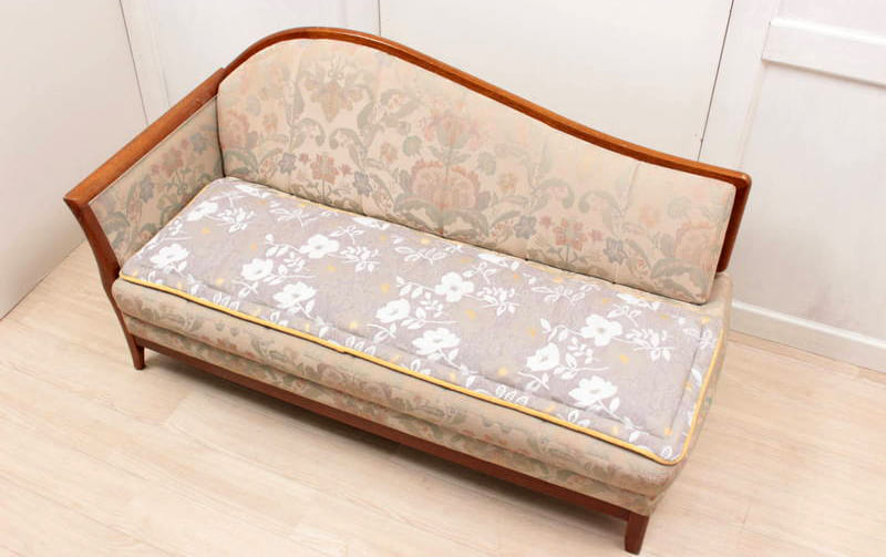 シェニール織 ロングシートクッション 約47×148cm [Gris & Jaune]