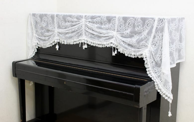 Breeze-vail ラッセルレース ピアノカバー 約225×85cm｜インテリア