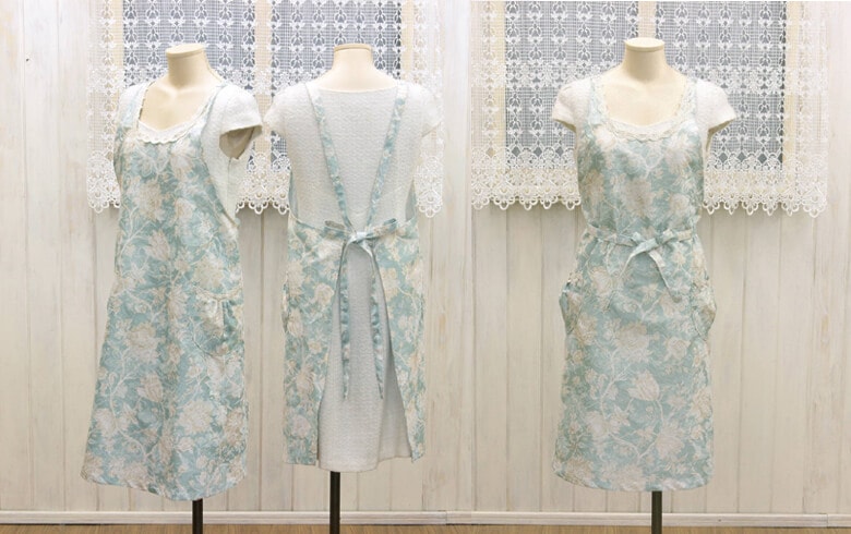 Turquoise 撥水加工ジャカード織 エプロン｜インテリアレース