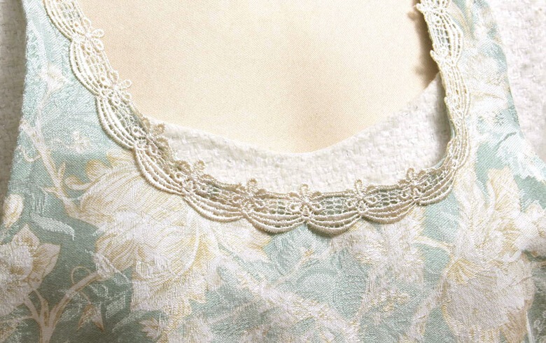 Turquoise 撥水加工ジャカード織 エプロン｜インテリアレース