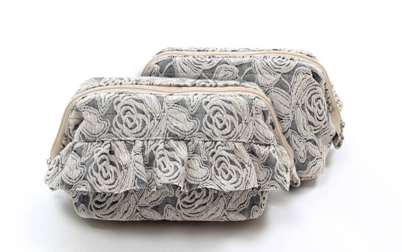 Nocturne ジャカードニット ワイヤーポーチ 約11 14cm アミ ブルージュ アミ ブルージュ レース 刺繍 インテリア雑貨のお店