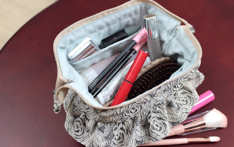 ジャカードニット ワイヤーポーチ 約11×14×10cm [nocturne]