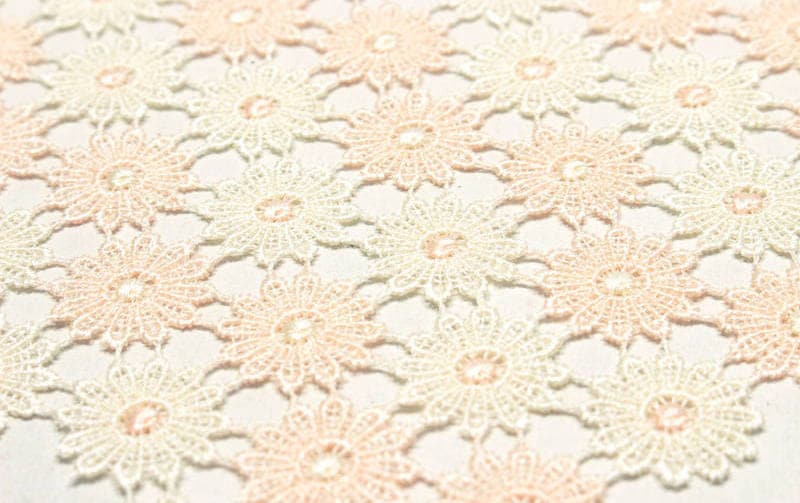 ギュピールレース テーブルセンター 約25×75cm [Flower Ripples]