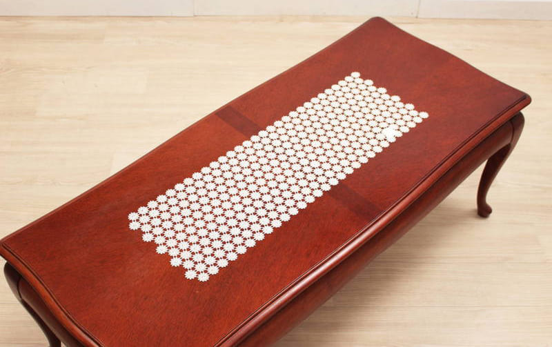 ギュピールレース テーブルセンター 約25×75cm [Flower Ripples]