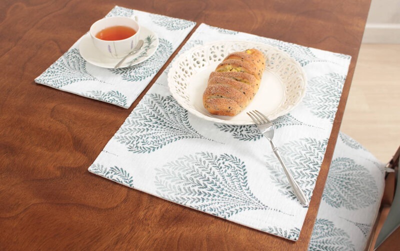 シェニール織 ティーマット 約20×30cm [Herb Leaf]