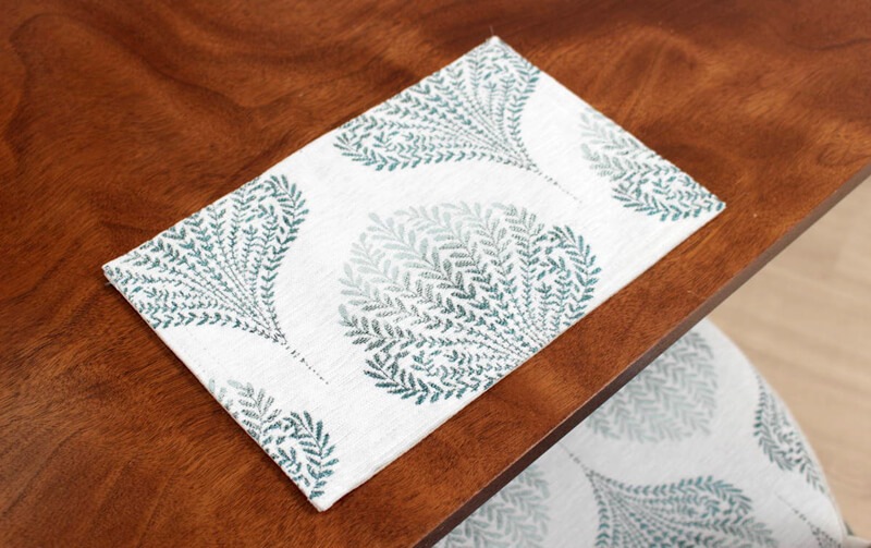 シェニール織 ティーマット 約20×30cm [Herb Leaf]