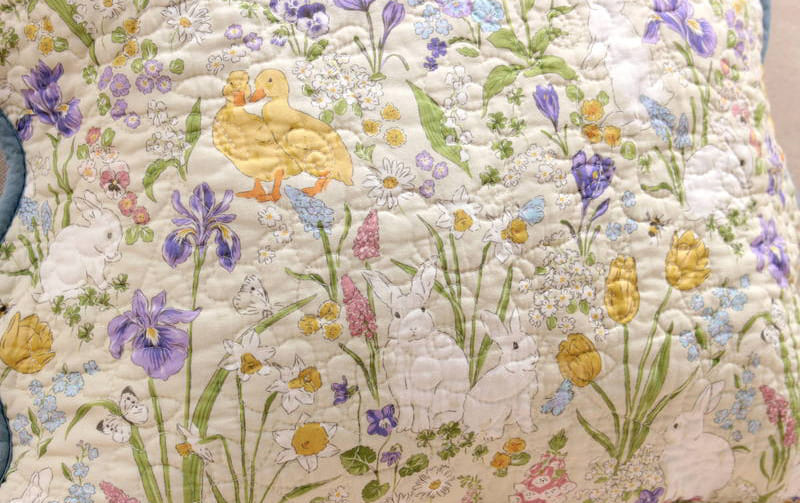 コットンキルト クッションカバー 約45×45cm [Lapin Quiltine]