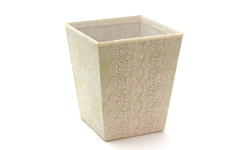 ローズ柄ジャカード織＆ギュピール マルチボックス 約26×31cm [gracieux]