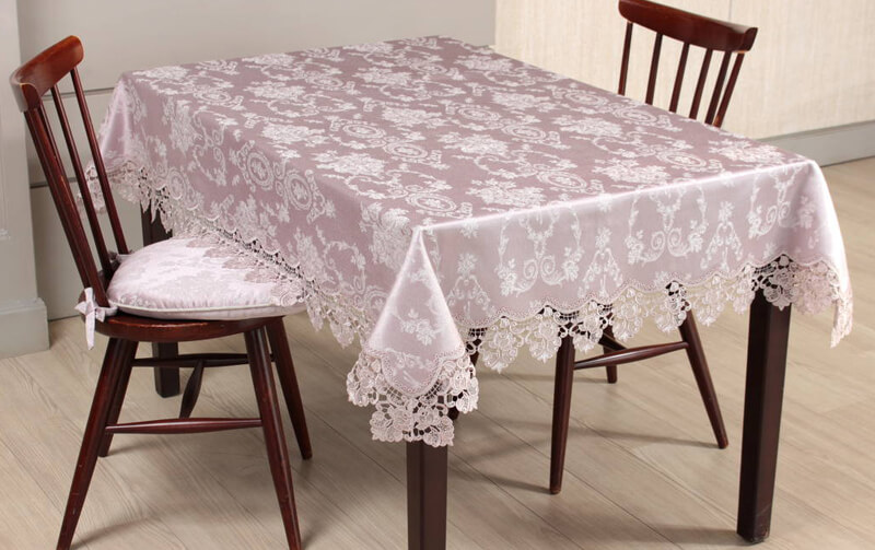 テーブルクロス　ジャガード　上品 楽天市場】撥水 テーブルクロス オフホワイト レース 135