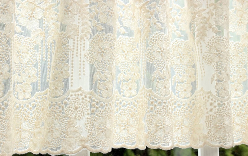 チュールレース カフェカーテン 約135×75cm [memoire]