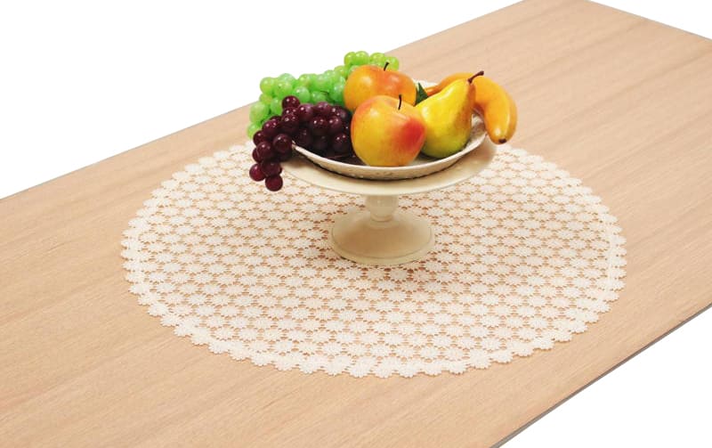 ギュピールレース テーブルセンター 約60cm [Flower Ripples]