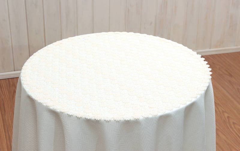 ギュピールレース テーブルセンター 約60cm [Flower Ripples]