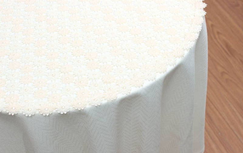 ギュピールレース テーブルセンター 約60cm [Flower Ripples]