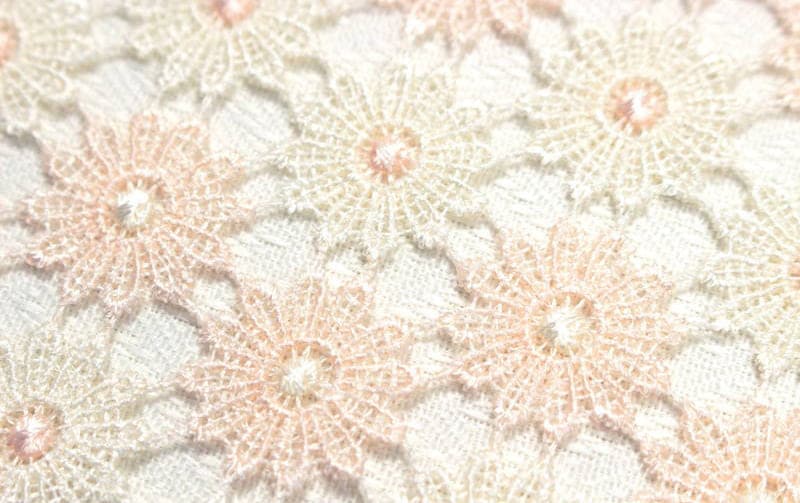 ギュピールレース テーブルセンター 約60cm [Flower Ripples]