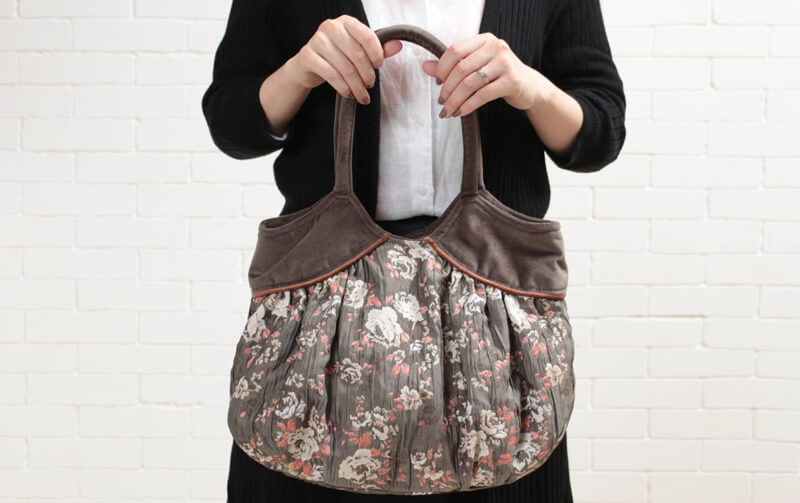 ジャカード織 ボニートートバッグ 約27×43×15cm [sonette]